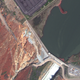 A closer view of the auxiliary spillway and the damage done. (Image: DigitalGlobe)